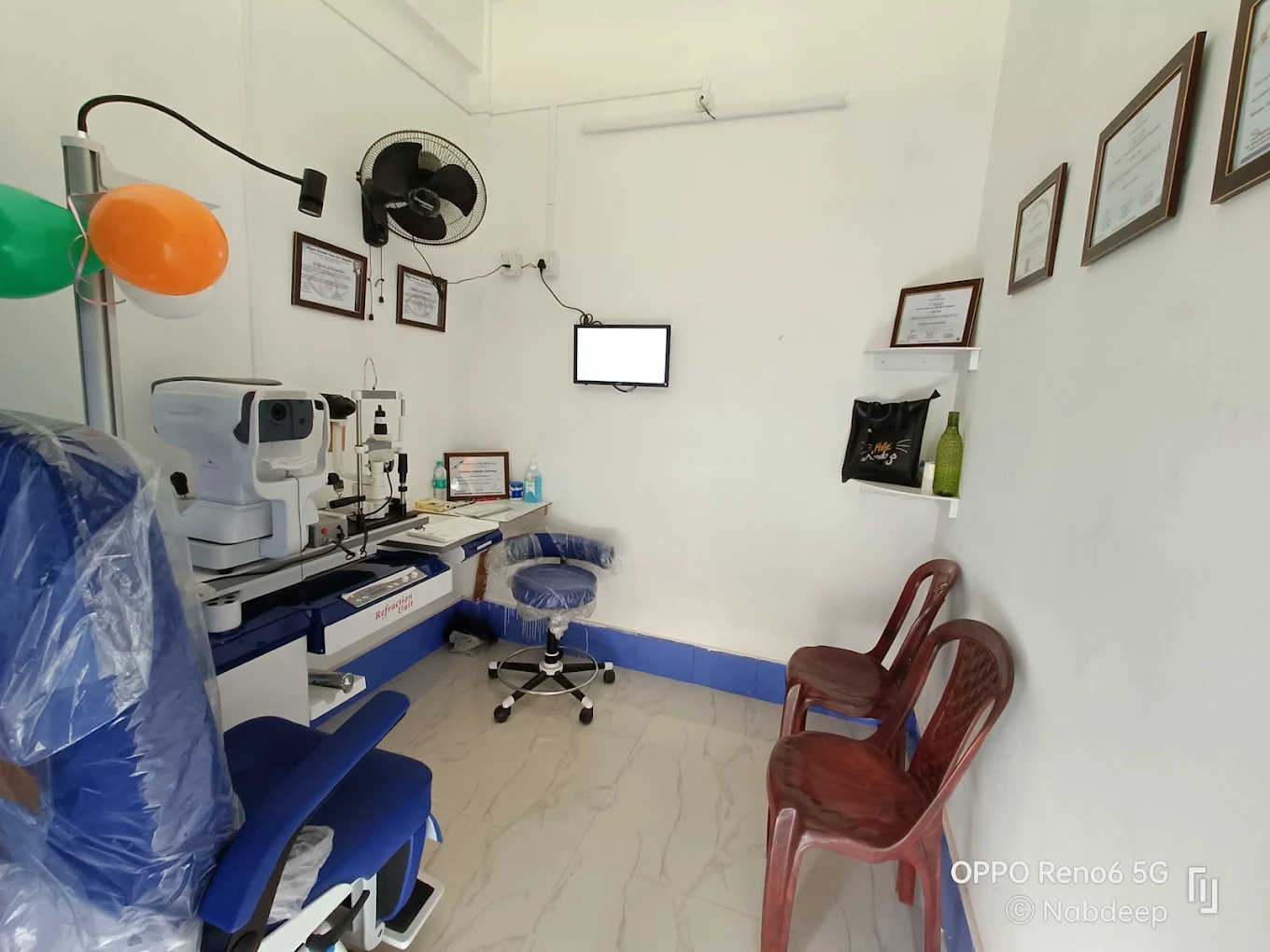 Eye examination in progress at Nethra Dristi